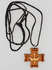 Houten Vormsel Kruisje - Hanger van de Heilige Geest