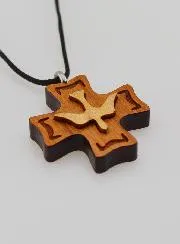 Houten Vormsel Kruisje - Hanger van de Heilige Geest