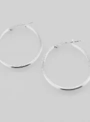 Ovale Creool Oorbellen van 925 Zilver - 36mm