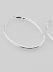 Ovale Creool Oorbellen van 925 Zilver - 36mm