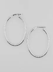 Ovale Creool Oorbellen van Gerhodineerd 925 Zilver - 36mm