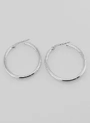 Ovale Creool Oorbellen van Gerhodineerd 925 Zilver - 36mm