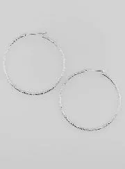 Gedraaide Creool Oorbellen van Gerhodineerd 925 Zilver - 40mm