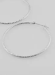 Gehamerde Creool Oorbellen van Gerhodineerd 925 Zilver - 40mm