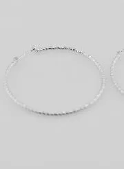Gehamerde Creool Oorbellen van Gerhodineerd 925 Zilver - 40mm