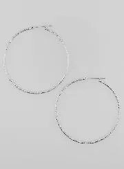 Gehamerde Creool Oorbellen van Gerhodineerd 925 Zilver - 50mm
