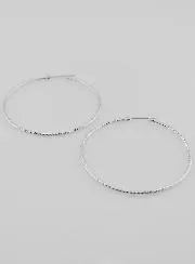 Gehamerde Creool Oorbellen van Gerhodineerd 925 Zilver - 50mm
