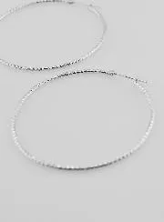 Gehamerde Creool Oorbellen van Gerhodineerd 925 Zilver - 50mm