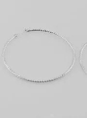 Gehamerde Creool Oorbellen van Gerhodineerd 925 Zilver - 50mm