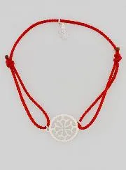 Armband Zilver en Koord - Occitaans Kruis