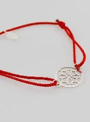 Armband Zilver en Koord - Occitaans Kruis