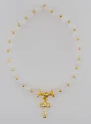 Armband Maansteen en Kruis - 6mm