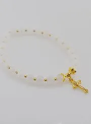 Armband Maansteen en Kruis - 6mm
