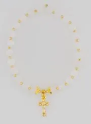 Armband met Kruis - Maansteen 6mm