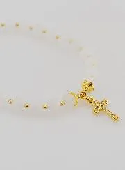 Armband met Kruis - Maansteen 6mm