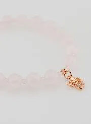 Armband Rozenkwarts 8mm en Strass Engel