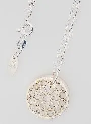 Religieuze Halsketting Glas-in-Lood - Zilver en Parelmoer