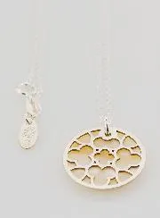Religieus Collier Glas-in-Lood - Zilver en Wit Parelmoer