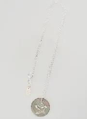 Religieus Collier Zilveren Duif en Zwart Parelmoer