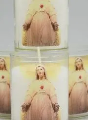 Set van 4 Votiefkaarsen Onze Lieve Vrouw van Pellevoisin