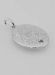Zilveren Hanger met Zirkonia Heilig Hart van Maria - 19 mm