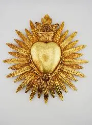 Ex Voto Hart en Veren Muurdecoratie - 25cm