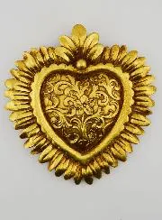 Ex Voto Wand Decoratie Bloemen Hart - 16cm