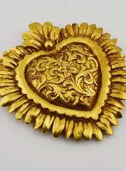 Ex Voto Wand Decoratie Bloemen Hart - 16cm