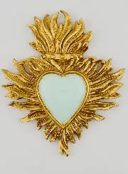 Ex Voto Wanddecoratie Goud en Amandel Groen - 12cm