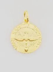 Vergulde Medaille Heilige Geest en Loflied - 18mm