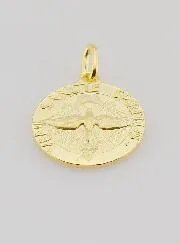 Vergulde Medaille Heilige Geest en Loflied - 18mm