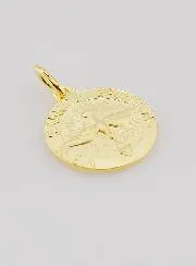 Vergulde Medaille Heilige Geest en Loflied - 18mm