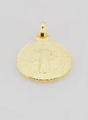 Vergulde Medaille van Heilige Benedictus - 16mm
