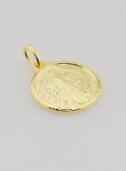 Vergulde Medaille van Sint Benedictus met Rand - 18mm