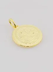 Vergulde Medaille van Sint Benedictus met Rand - 18mm