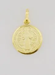 Vergulde Medaille Heilige Benedictus - 14mm