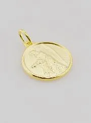 Vergulde Medaille Beschermengel en Kind - 18mm