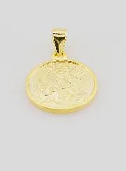 Vergulde Medaille met Rand - St Michaël de Aartsengel - 14mm