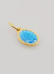 Wonderdadige Medaille van Verguld Zilver en Blauw Emaille - 10 mm