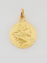 Vergulde Medaille Sint Christoffel - 14 mm