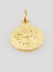 Vergulde Medaille Sint Christoffel - 14 mm