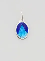 Wonderdadige Medaille Zilver met Blauw Emaille - 10 mm