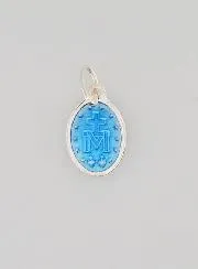 Wonderdadige Medaille Zilver met Blauw Emaille - 10 mm