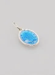 Wonderdadige Medaille Zilver met Blauw Emaille - 10 mm