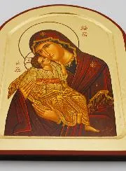 Religieus Icoon Onze Lieve Vrouw van Tederheid Halfrond - 23cm