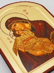 Religieus Icoon Onze Lieve Vrouw van Tederheid Halfrond - 23cm