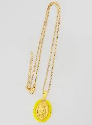 Wonderdadige Medaille en Halsketting - Gele Kralen