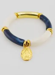 Religieuze Armband Wonderdadige Medaille - Donker Blauw
