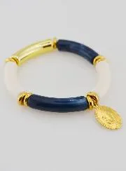 Religieuze Armband Wonderdadige Medaille - Donker Blauw