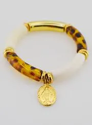 Religieuze Armband Wonderdadige Medaille - Luipaard Print